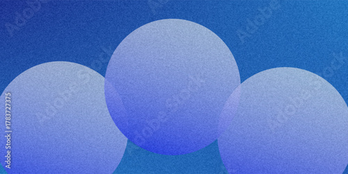 Shiny blue abstract background with 3D spheres and curved shapes