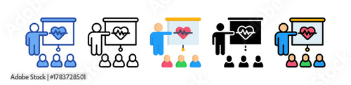 Health Education Icon Multi Style Illustration
