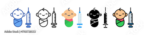 Immunization Icon Multi Style Illustration