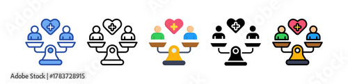 Health Equity Icon Multi Style Illustration