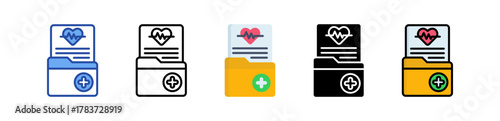 Medical Data Icon Multi Style Illustration