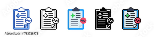 Medical Chart Icon Multi Style Illustration