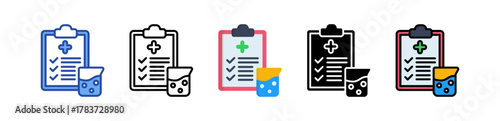Lab Report Icon Multi Style Illustration