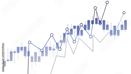 Abstract chart showing upward financial growth and market trends