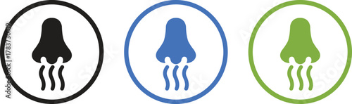 Sense of Smell Nose Icon Set