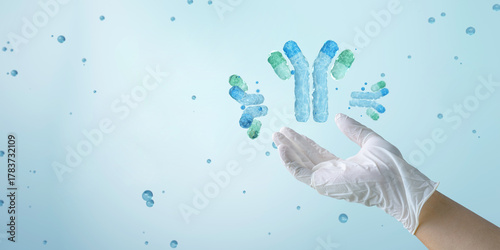 mAb or monoclonal antibody, antigen. The concept of vaccine. Innovative methods to treat virus. 3d render	
