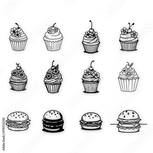 black and white vector design