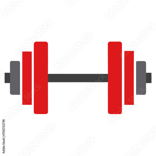 Fitness barbell icon for strength training and workout programs