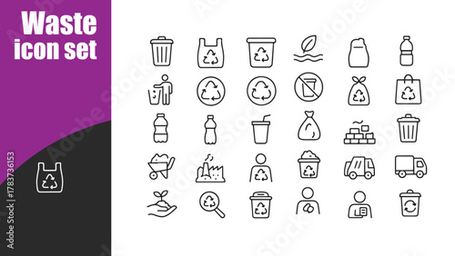 Waste  icon set