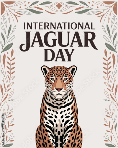 International Jaguar Day Wild Animal Conservation Awareness Poster