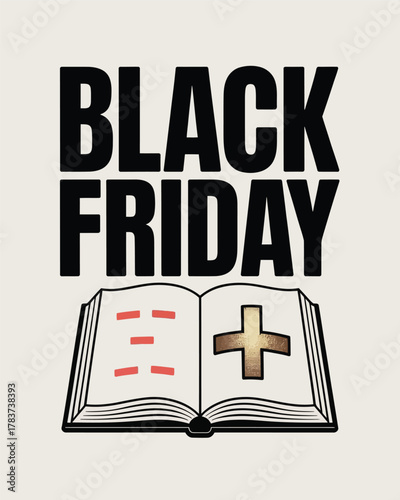 Black Friday Sale Book Discount Shopping Illustration