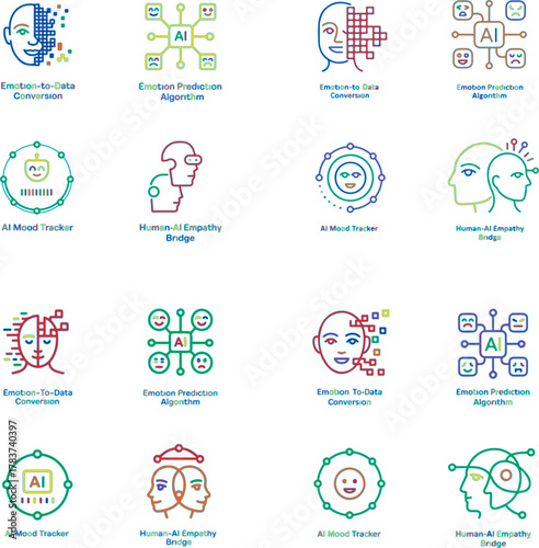 A I emotion analysis icons artificial intelligence