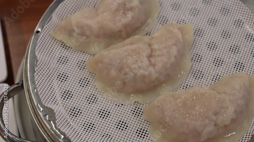 Korean style food. Steamed dumplings