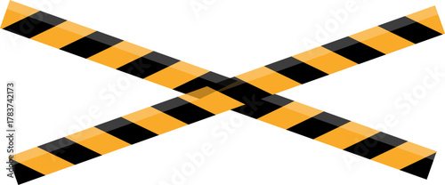 Yellow and black striped barrier tape forming an x shape