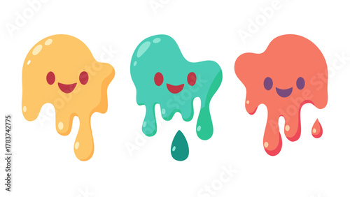 Dripping liquids fun graphic collection .vector icons