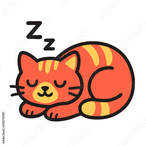 Adorable sleepy tabby cat napping peacefully, perfect for pet-related content or cute designs needing a touch of warmth and charm, bringing playful joy