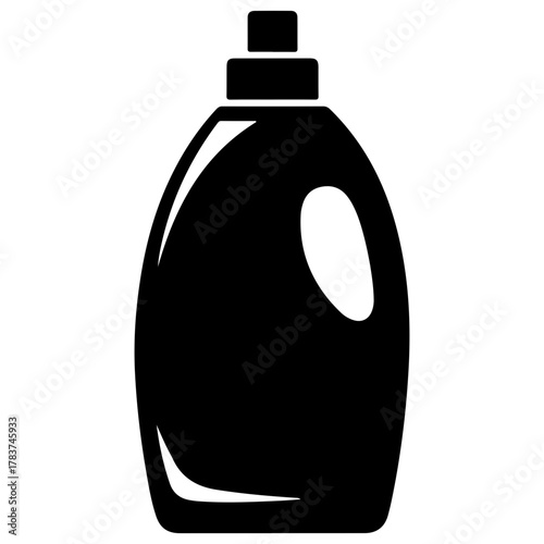 Black silhouette of a bottle for cleaning