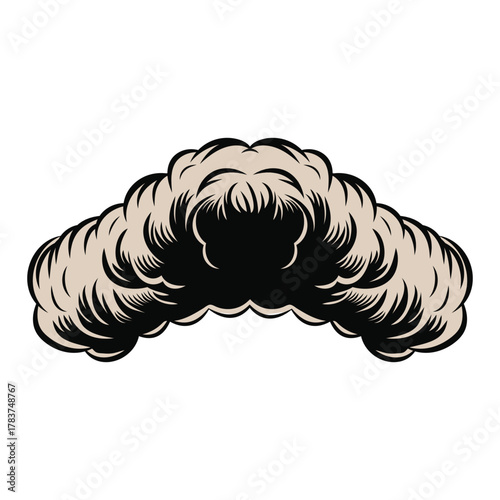 Vintage Steam Cloud Puff - Retro Smoke Illustration for Train