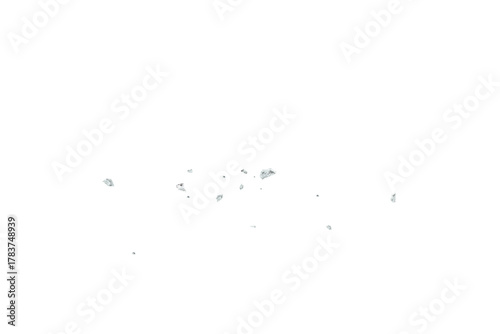 broken small pieces of glass fallen isolated on transparent background. Png image