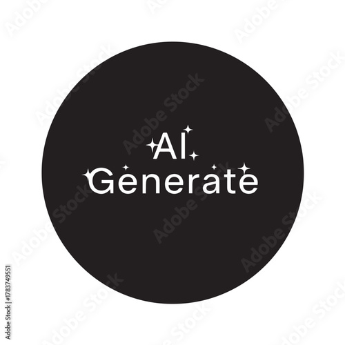 Artificial intelligence sign. Generate AI user interface. AI enters by command prompt to generate ideas. Icon element for apps, and websites