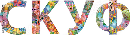 Word Skuf in Russian. Hand drawn modern design vector illustration.