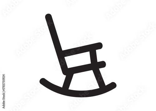Rocker chair icon, Rocker chair solid vector