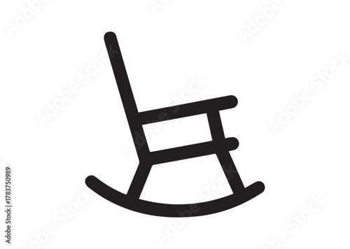 Rocker chair icon, Rocker chair solid vector