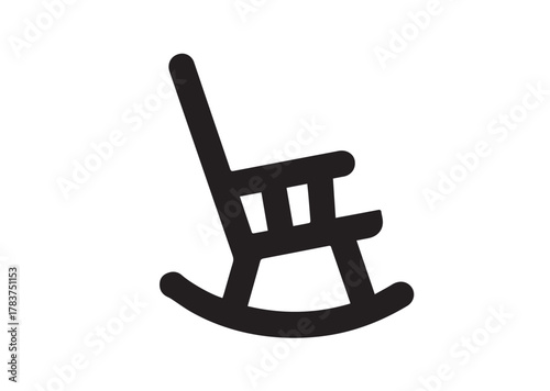 Rocker chair icon, Rocker chair solid vector