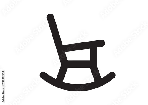 Rocker chair icon, Rocker chair solid vector
