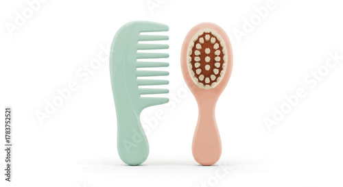 Pastel Baby Hair Care Set Comb and Brush.