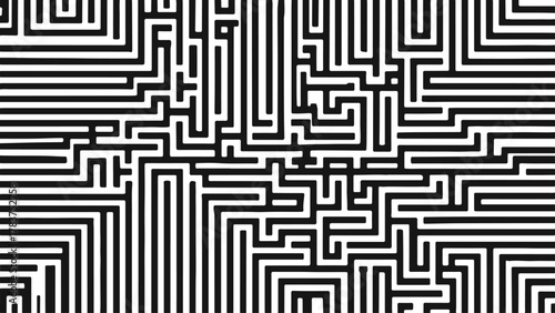 Simple line maze puzzle design with medium complexity perfect for educational games and logic challenge backgrounds