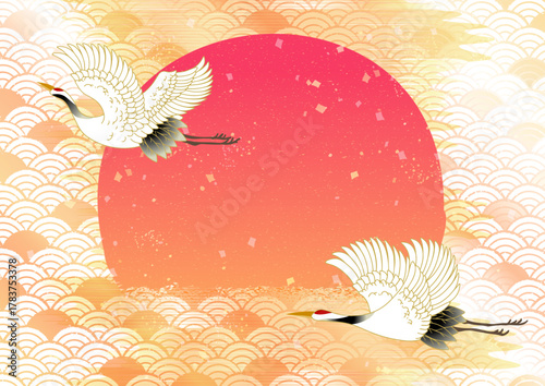 年賀素材美しい和柄背景素材