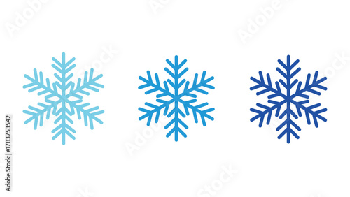 Cooling Snowflakes: Three unique snowflakes, each adorned with intricate crystalline structures, showcase the delicate beauty of winter's icy artistry.