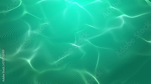 Futuristic wave of dots. Analytical presentation. Abstract technological background. 3D rendering.