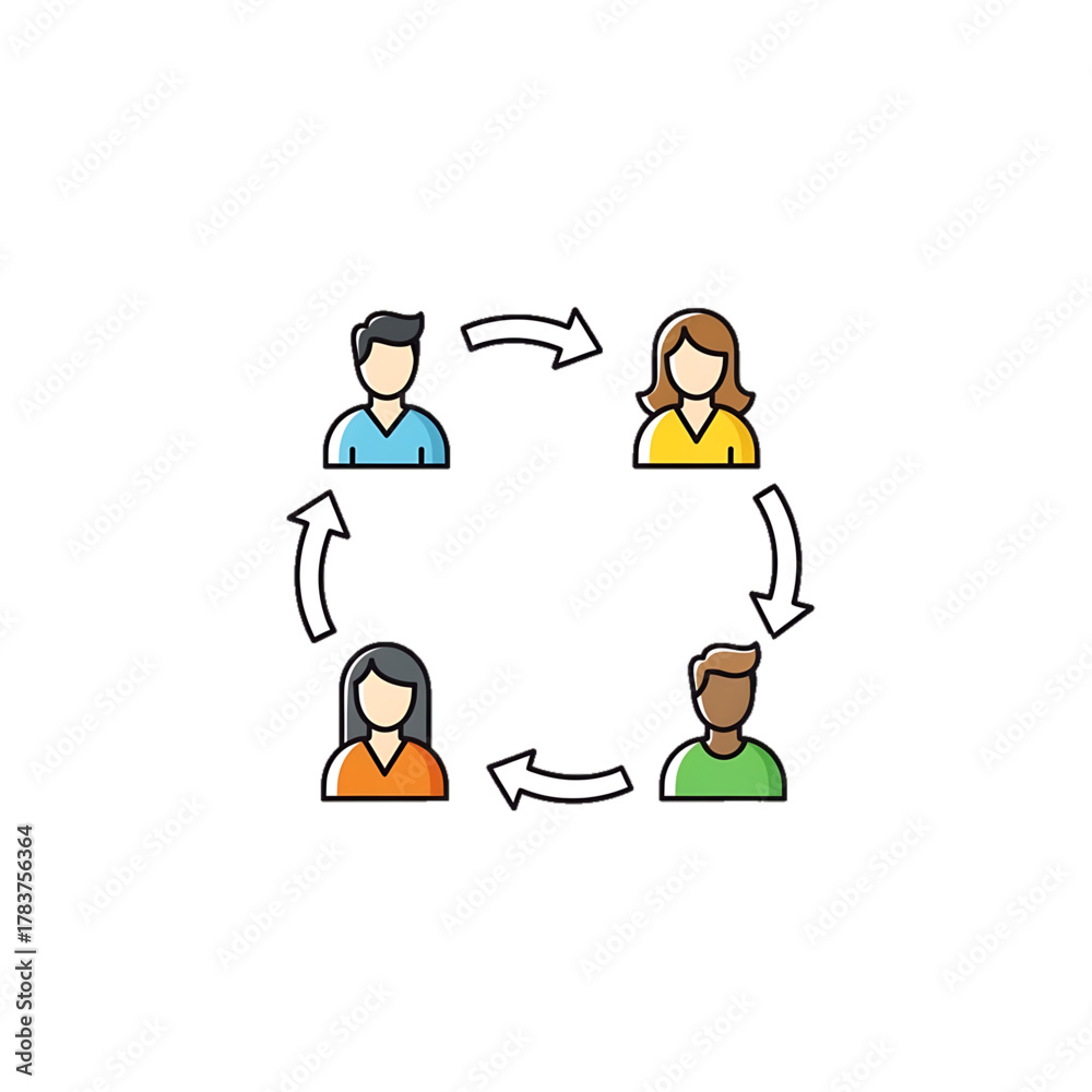 Fototapeta premium Teamwork icon symbolizing collaboration and communication.