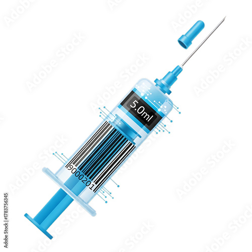 Syringe icon representing medical vaccination and healthcare.