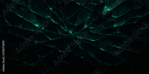 An abstract green background with dynamic fractal lines and light creates a digital design with a sense of motion and energy