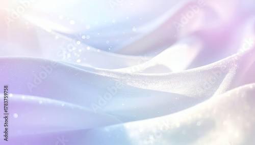 淡いピンクとブルーの光が透けるヴェール｜Veil with Translucent Pink and Blue Light