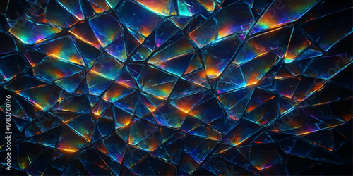 Bright abstract fractal burst design with colorful wave pattern and glowing lines on a black backdrop