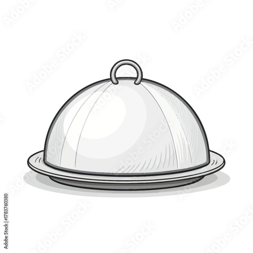 A Food Cover Dome Concept for Serving Dishes in a Vector