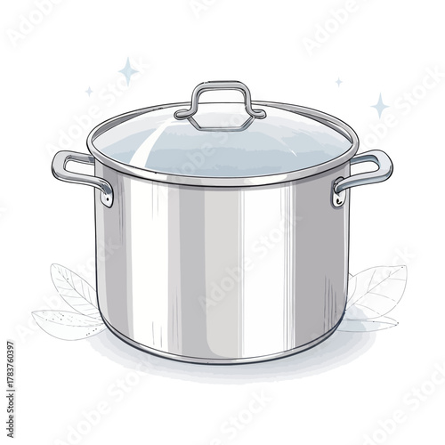 A large stock pot with two handles ready for cooking