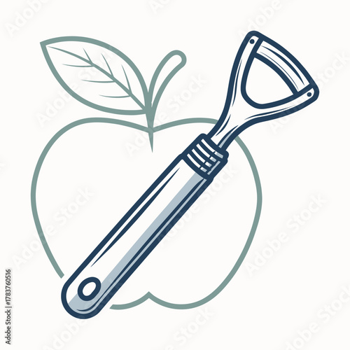 Photography A Simple Vector Icon of an Apple Corer Tool