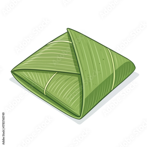 Banana Leaf Food Wrap Vector Illustration Concept