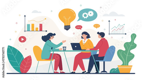 Business people in a meeting discussing a project in the office