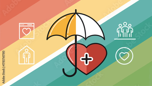 Colorful Vector Illustration Of Health Insurance Concept