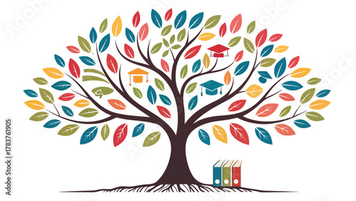 Colorful Vector Tree of Knowledge Representing Growth and Learning