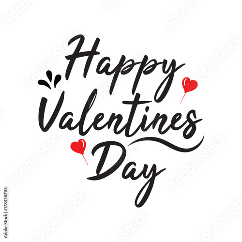 Happy Valentines Day typography poster with handwritten calligraphy text, Vector illustration