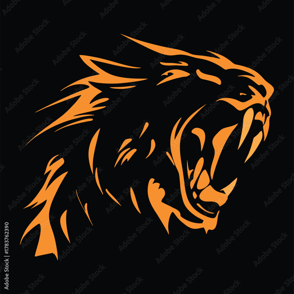 Fototapeta premium Majestic Lion Head Vector, Fierce Lion Logo, Modern Lion Emblem Design