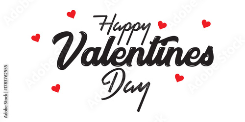 Happy Valentines Day typography poster with handwritten calligraphy text, Vector illustration