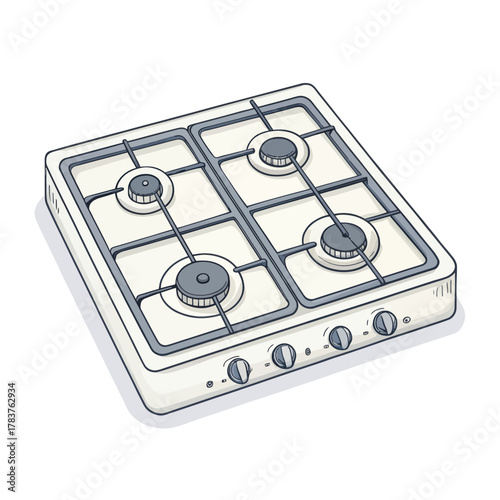 Simple gas stove top vector illustration for kitchen use